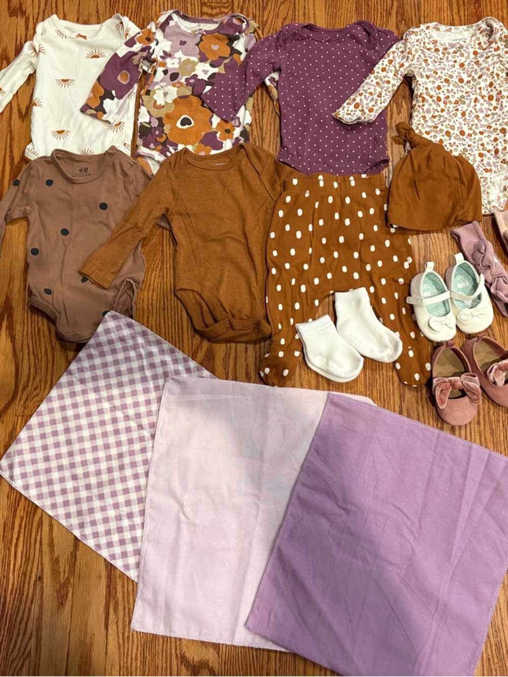 NEW Neutral & Mauve 0-3 months lot
